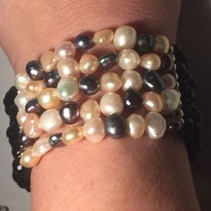 Multi Color Pearl Stretch Bracelet